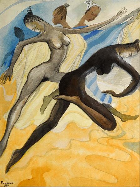 Negritude (Africa Dances) - Ben Enwonwu - African Masterpiece Painting - Large Art Prints