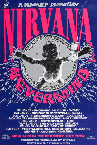 Nirvana - Nevermind Concert Tour Poster - Art Prints