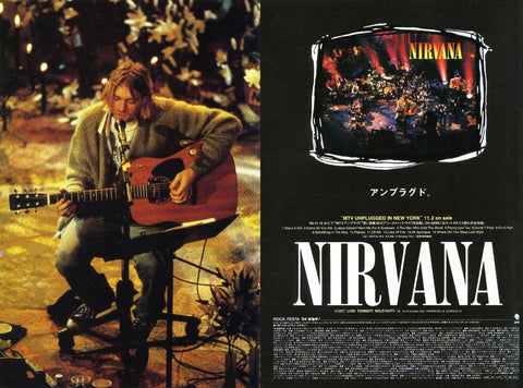 Nirvana MTV Unplugged - Kurt Cobain Live In Concert 1992 - Rock Music Poster - Posters