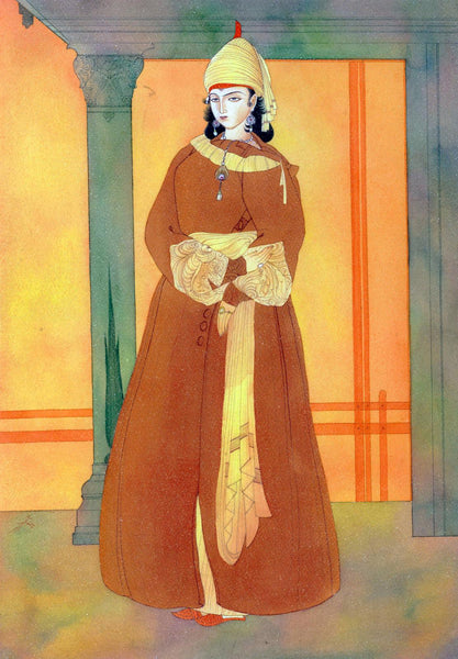 Noble Lady - Abdur Rahman Chughtai - Indian Art Painting - Posters