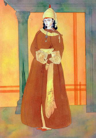 Noble Lady - Abdur Rahman Chughtai - Indian Art Painting - Posters
