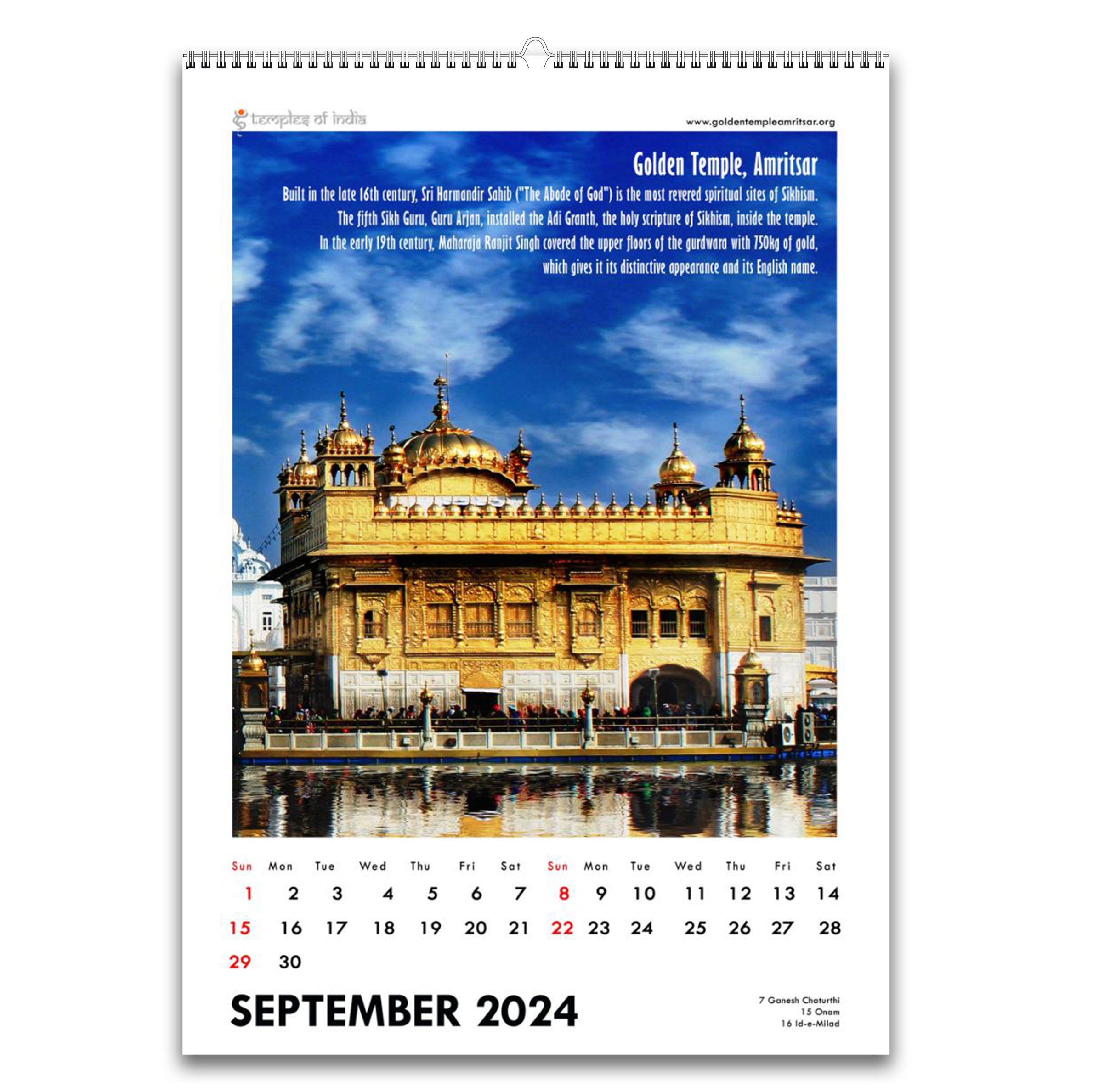 2024 Desk Calendar Temples Of India by Tallenge Store Buy 2018 Wall