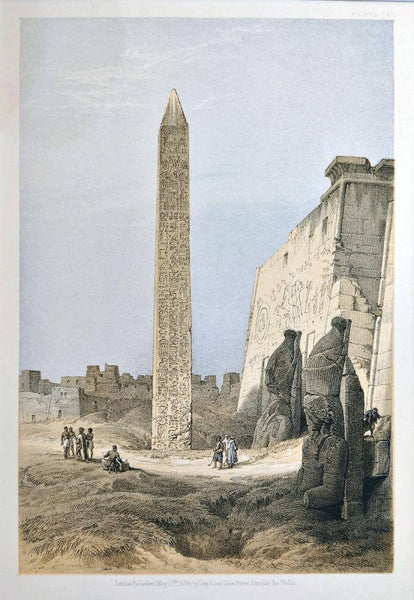 Obelix At Luxor c1848 - David Roberts RA - Vintage Orientalist Painting Of Egypt - Art Prints