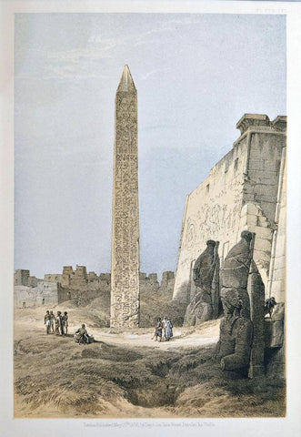 Obelix At Luxor c1848 - David Roberts RA - Vintage Orientalist Painting Of Egypt by David Roberts
