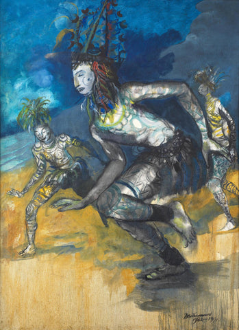 Ogolo In Motion  - Benedict Enwonwu M.B.E - Modern and Contemporary African Art Painting - Canvas Prints