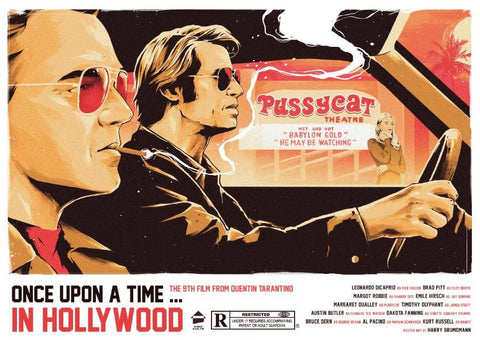 Once Upon A Time In  Hollywood - Quentin Tarantino Movie Poster - Canvas Prints