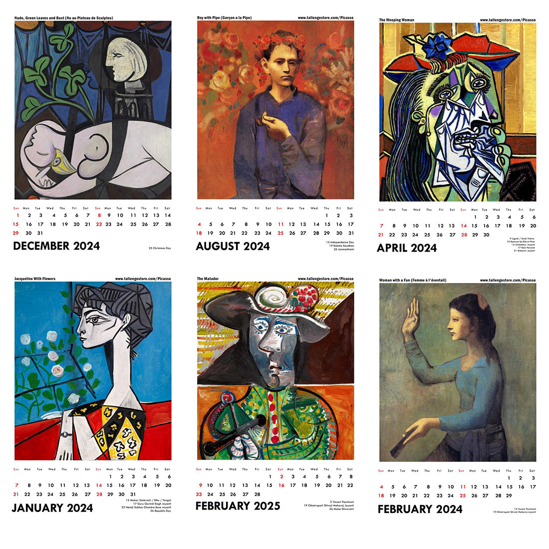 2024 Desk Calendar Pablo Picasso Pablo Picasso Artworks by Tallenge