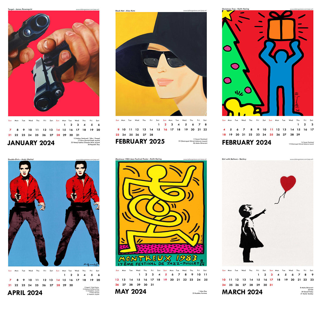 2024 Wall Calendar Pop Art Collection by Tallenge Store Buy 2018