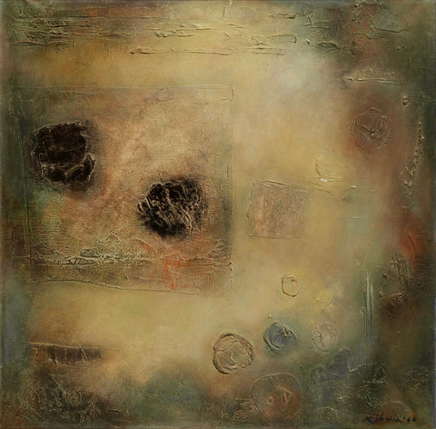 Painting In Yellow -  Mohammad Kibria - Modern Masters Contemporary Abstract Painting by Mohammad Kibria