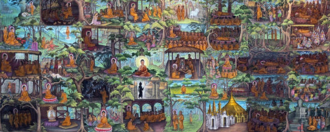 Parinirvana - The Life Of Buddha - Balinese Painting - Life Size Posters by Tallenge