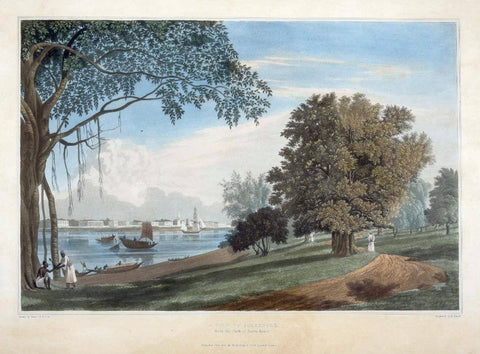 Park In Barrackpore (from Views Of Calcutta series)  - James Baillie Fraser - c1824 Vintage Orientalist Painting of India - Large Art Prints by James Baillie Fraser