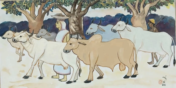 Pastoral Life - Nandalal Bose - Bengal School Painting - Large Art Prints