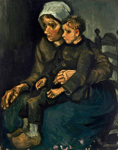 Peasant Woman With A Child On Her Lap - Vincent van Gogh - Painting - Posters
