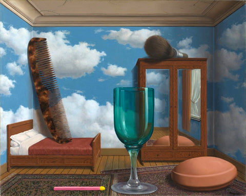 Personal Values (Les Valeurs Personnelles) - Rene Magritte - Surrealist Painting by Rene Magritte