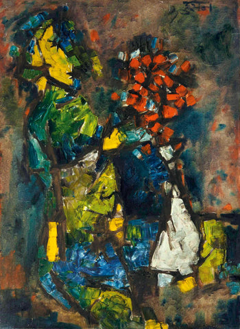 Petals - Maqbool Fida Husain Painting - Large Art Prints by M F Husain