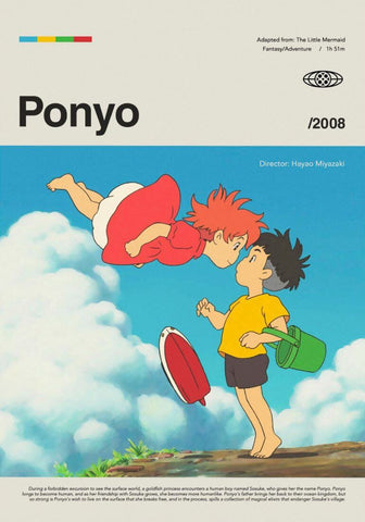 Ponyo - Studio Ghibli - Japanaese Anime Movie Minimalist Poster by Tallenge