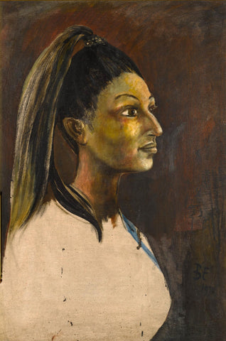 Portrait Of A Young Lady - Ben Enwonwu - African Painting - Posters