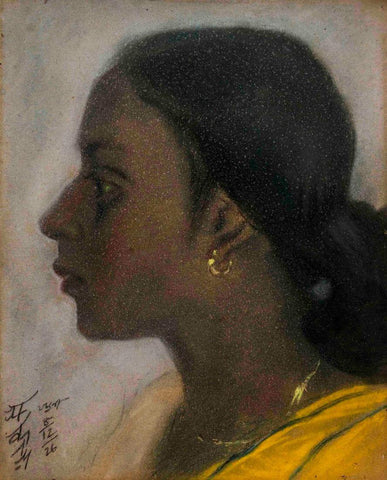 Portrait Of Jamuna - Abanindranath Tagore - Bengal School - Indian Art Painting by Abanindranath Tagore