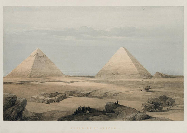 Pyramids Of Giza - Louis Haghe - Vintage Orientalist Painting Of Egypt - Large Art Prints