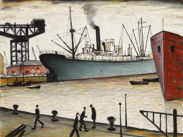 Queens Dock Glasgow - Laurence Stephen Lowry R A - Contemporay British Painting - Canvas Prints