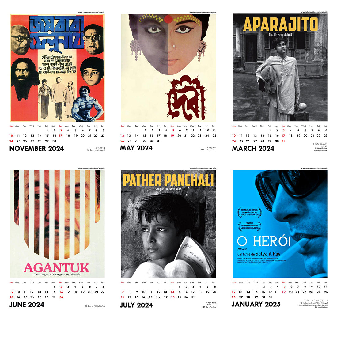 2025 Wall Calendar Satyajit Ray Movie Calendar Bollywood Pictures