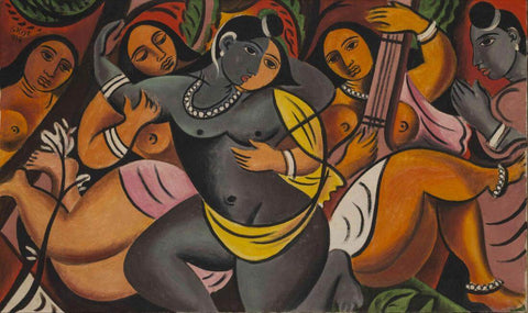 Raasa Leela - George Keyt - Contemporary Painting - Canvas Prints