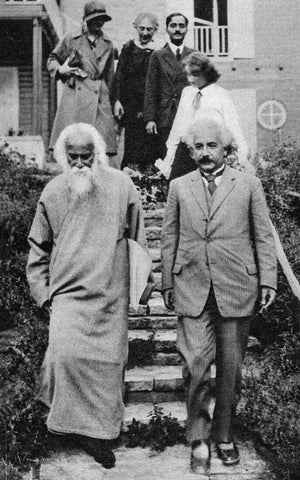 Rabindranath Tagore Visiting Professor Albert Einstein in 1930 -  Vintage Photograph by Rabindranath Tagore
