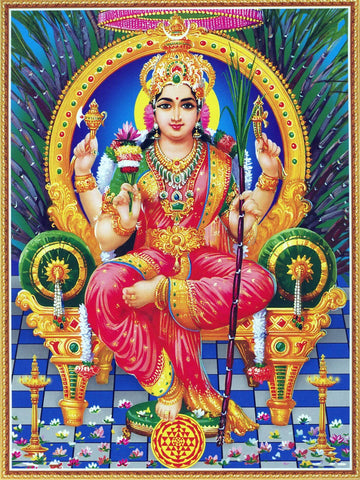 Rajarajeshwari Lalita Tripura Sundari - Mahashakti - Indian Goddess Painting - Art Prints