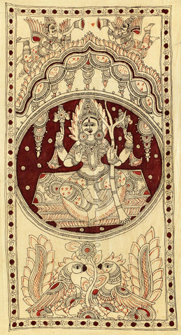 Rajarajeshwari   Lalita Tripura Sundari - Mahashakti - Kalamkari Folk Art Painting - Large Art Prints