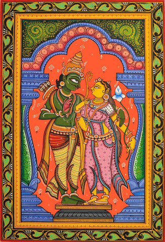 Ram And Sita - Ramayan Pattachitra Painting - Indian Traditional Art by Raghuraman