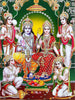 Ram Darbar - Ram Sita Laxman Bharat Shatrughan and Hanuman - Ramayan Painting - Art Prints