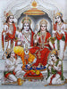 Ram Sita Laxman Bharat Shatrughan and Hanuman - Ram Darbar - Ramayan Painting - Art Prints
