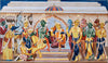 Rama And Sita Enthroned - Bengal School c1860 - Vintage Indian Ramayan Painting - Framed Prints