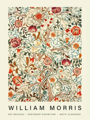 Retro Acanthus - William Morris Exhibition Poster - Vintage Naturalistic Floral Wall Art