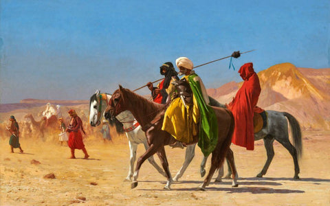 Riders Crossing the Desert - Jean-Leon-Gerome - Orientalist Art Painting - Life Size Posters