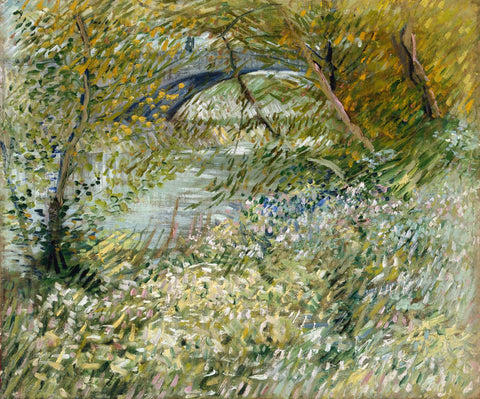 River Bank In Springtime - Vincent van Gogh Painting - Large Art Prints by Vincent Van Gogh