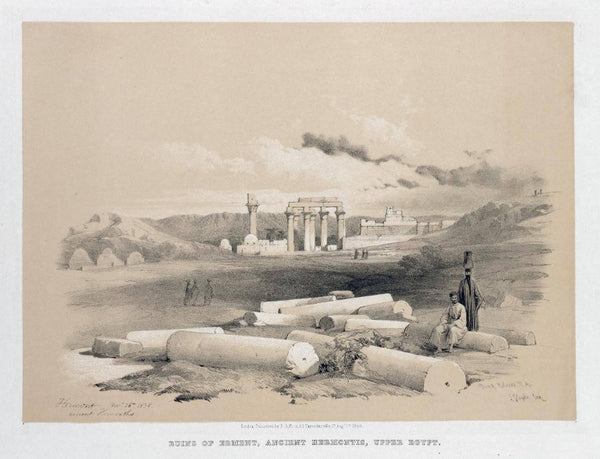 Ruins Of Erment In Upper Egypt c1838 - David Roberts RA - Vintage Orientalist Painting Of Egypt - Life Size Posters