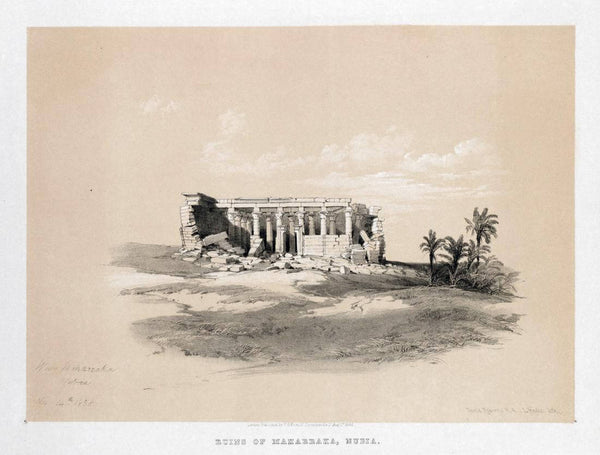 Ruins Of Maharraka c1838 - David Roberts RA - Vintage Orientalist Painting Of Egypt - Framed Prints