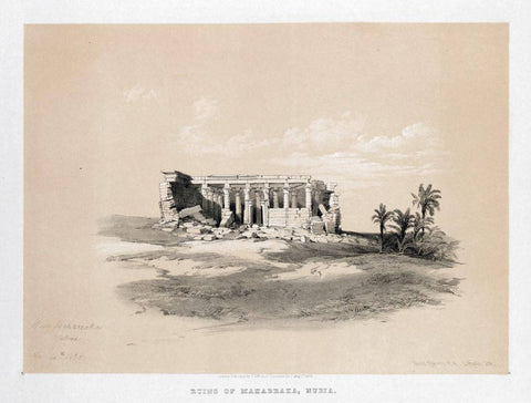 Ruins Of Maharraka c1838 - David Roberts RA - Vintage Orientalist Painting Of Egypt by David Roberts