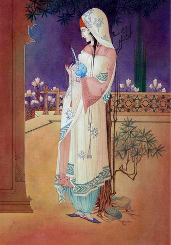 Saaqi (Cupbearer)- Abdur Chugtai - Bengal School Indian Art Painting - Art Prints