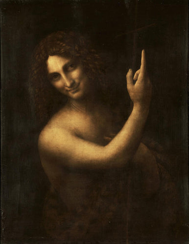 Large Artwork Prints of Saint John the Baptist  - Leonardo  Da Vinci Painting - Large Art Prints by Leonardo da Vinci