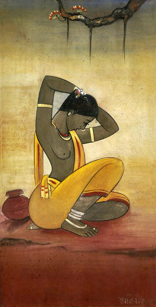 Santhal Woman - Jamini Roy - Indian Art Painting - Canvas Prints