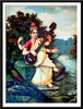 Set of 10 Best of Raja Ravi Varma Spiritual Deities Paintings - Framed Poster Paper (12 x 17 inches) each