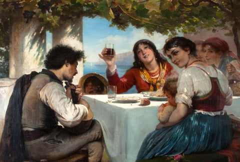 Scene From An Italian Osteria - Elisabeth Jerichau-Baumann Painting - Art Prints