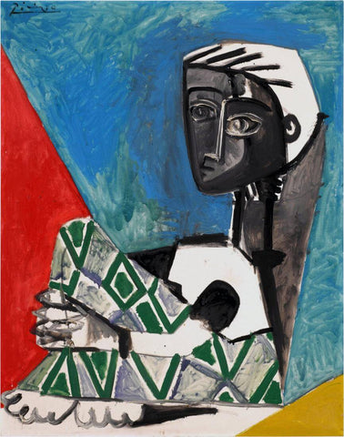 Seated Woman (Femme Accroupie)  - Pablo Picasso Masterpiece Painting by Pablo Picasso