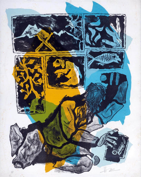 Self Portrait - Maqbool Fida Husain Painting - Framed Prints