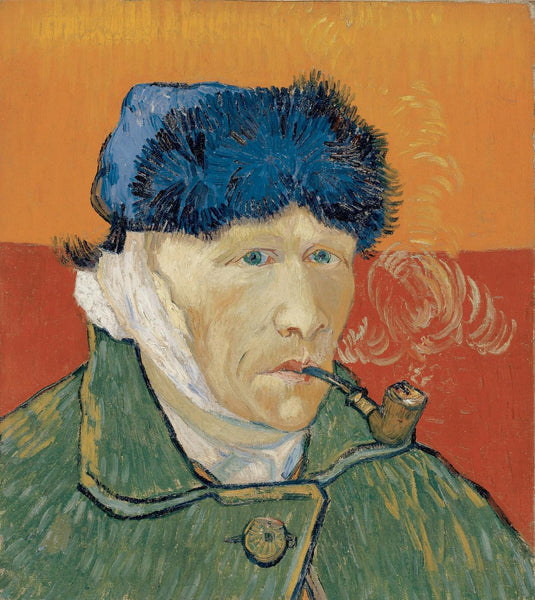 Self Portrait With Bandaged Ear And Pipe - Vincent van Gogh Painting - Art Prints