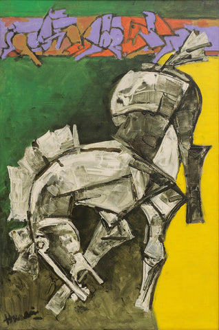 Seven Horses - M F Husain Painting - Posters