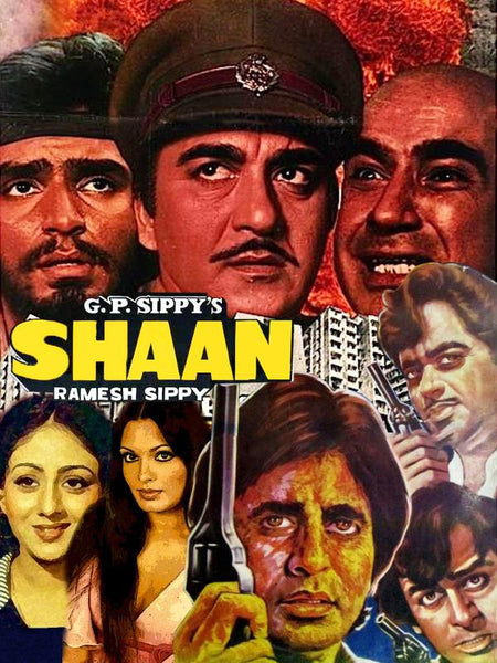 Shaan (1984) - Amitabh Bachchan - Bollywood Classic Hindi Movie Poster - Framed Prints
