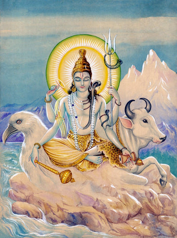 Shiva And Vishnu as Lord Harihara -  Meditative Contemporary Painting by Akal